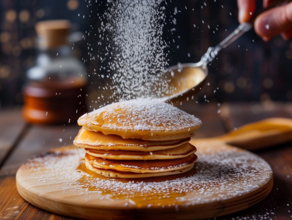 Gingerbread Pancakes with Warm Spiced Syrup