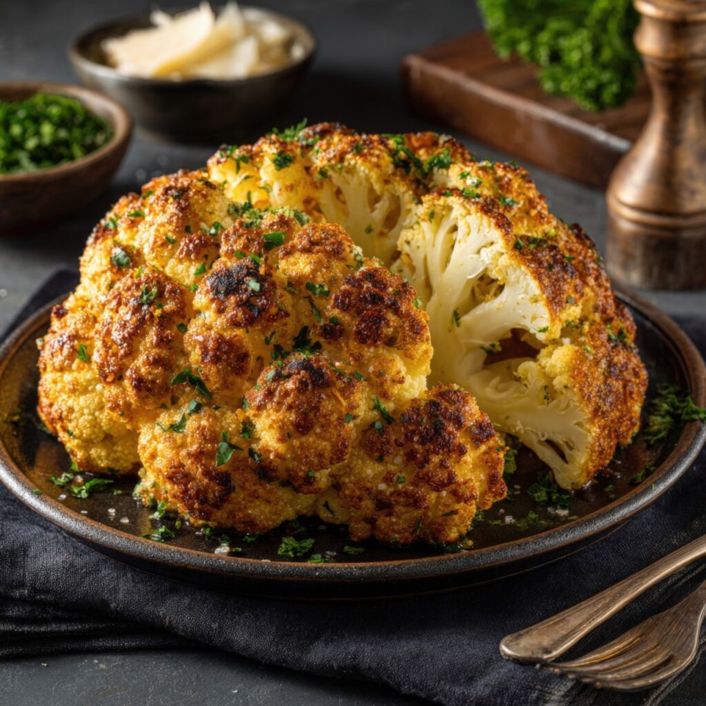 Whole Roasted Cauliflower Centerpiece