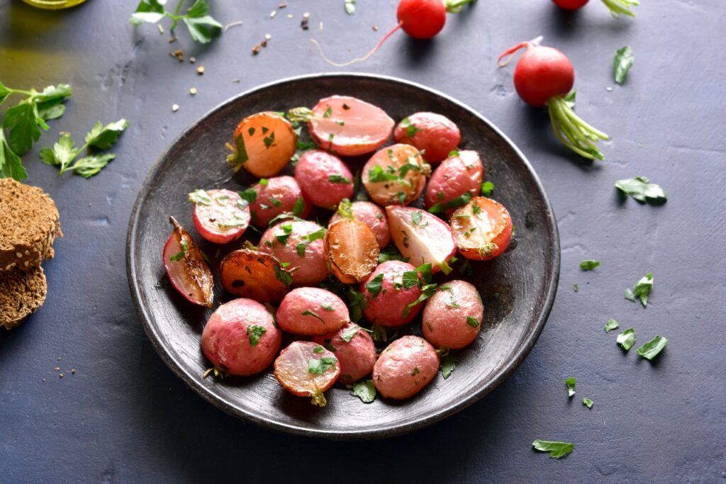 Roasted Radishes with Garlic