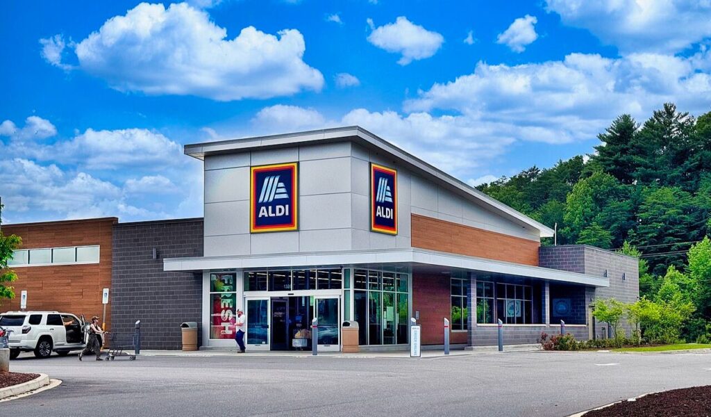 Exterior of an Aldi store