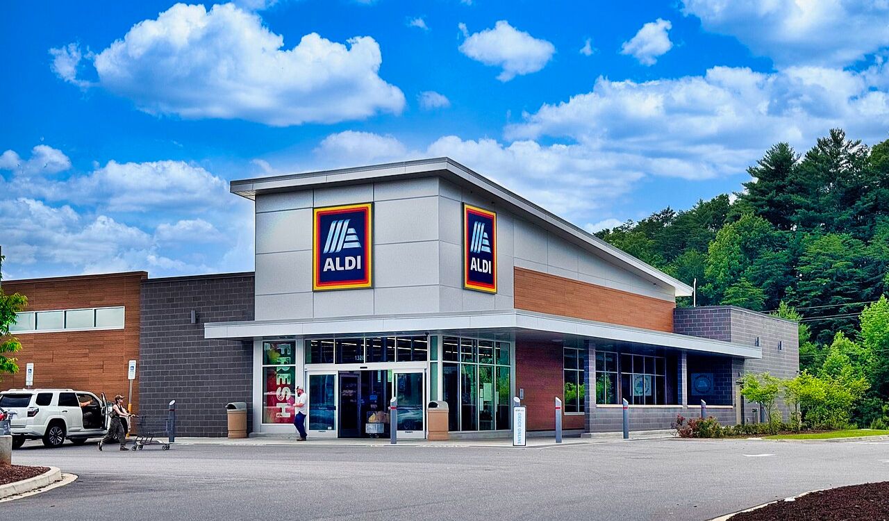 Exterior of an Aldi store