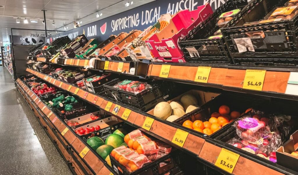 Inside Aldi grocery store