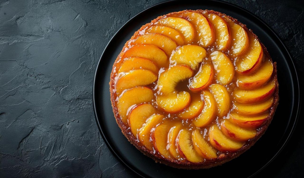 Peach upside down cake