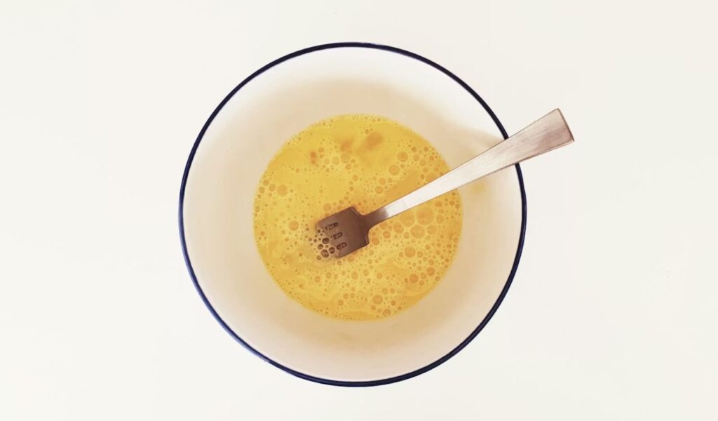 Raw eggs beaten
