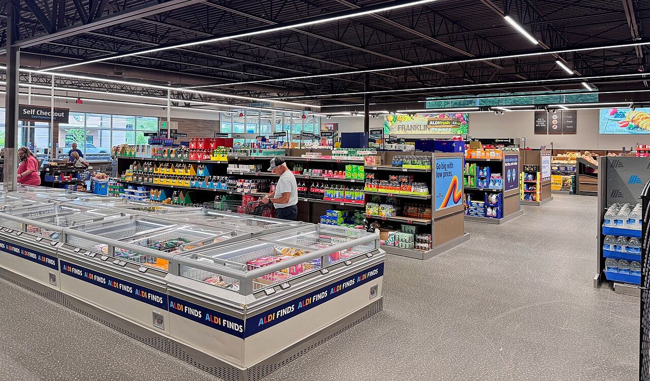 Shopping inside Aldi