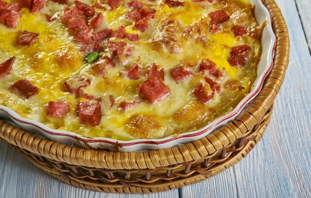 Hash Brown and Ham Breakfast Casserole