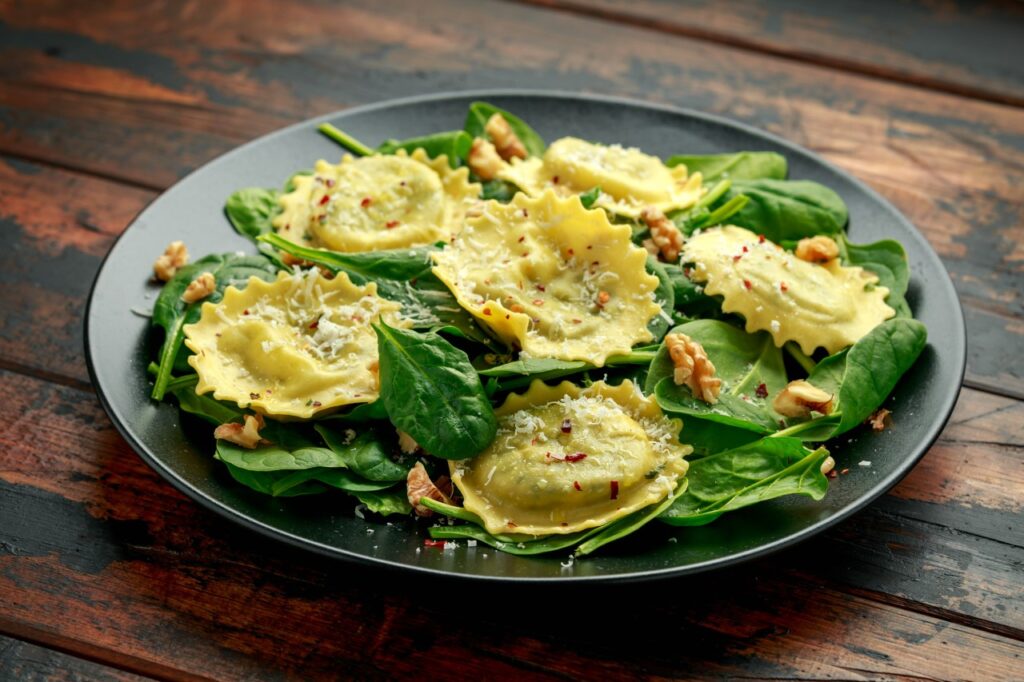 Spinach and Ricotta Stuffed Ravioli