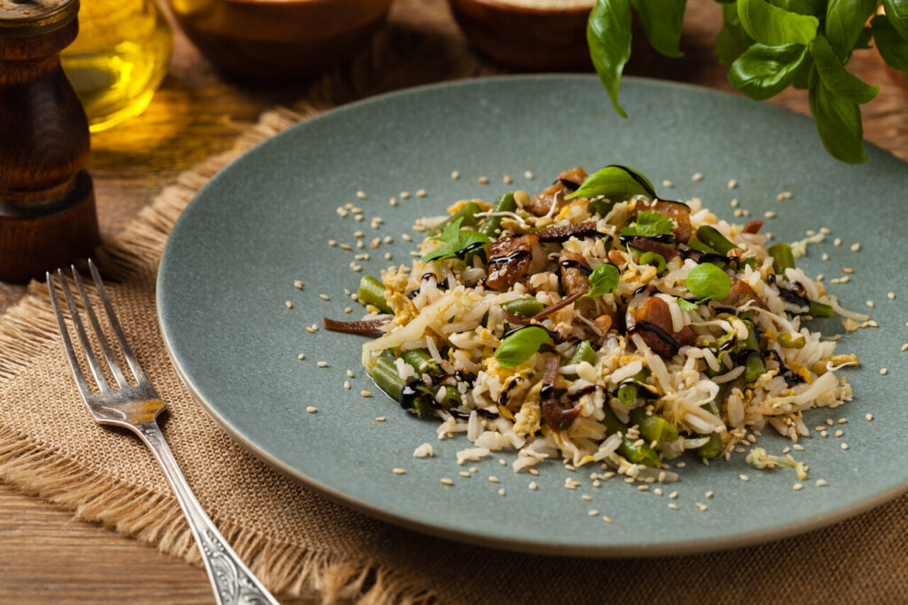 Spinach Mushroom and Wild Rice