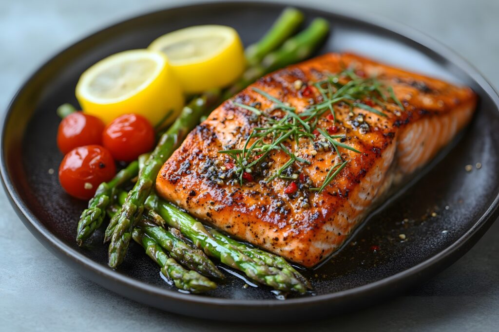 Air Fryer Salmon with Vegetables