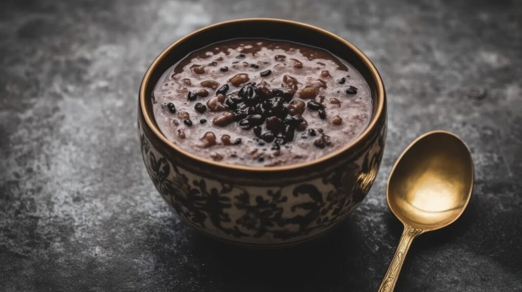 Filipino Chocolate Rice Porridge With Ginger