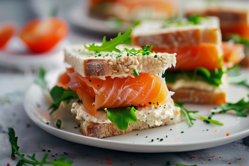 Smoked Salmon Cream Cheese Sandwich