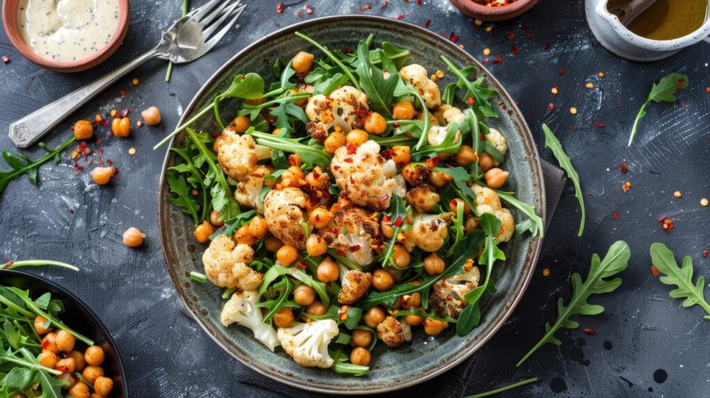 Roasted Cauliflower and Chickpea Salad