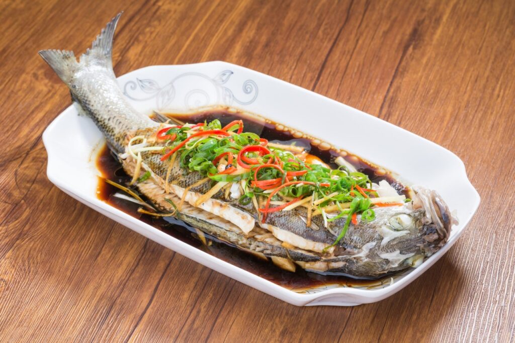Steamed Whole Fish with Ginger and Scallions