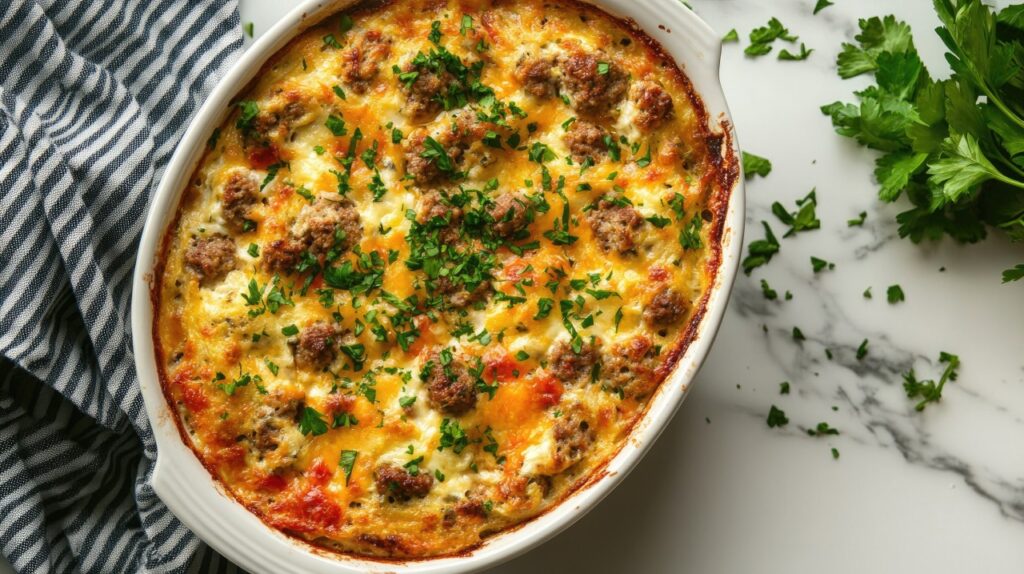Make-Ahead Cheesy Hash Brown Egg Casserole