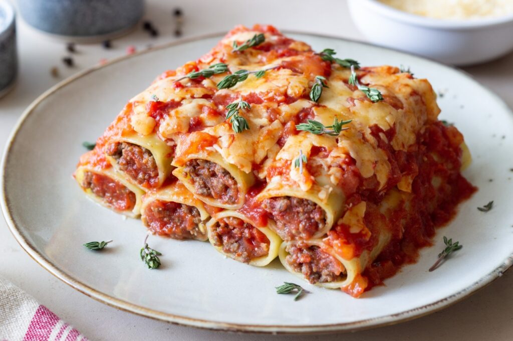 Beef-Stuffed Manicotti