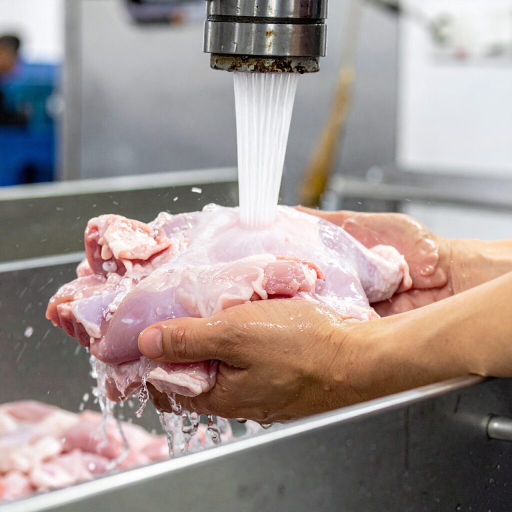 Washing Raw Chicken in the Sink