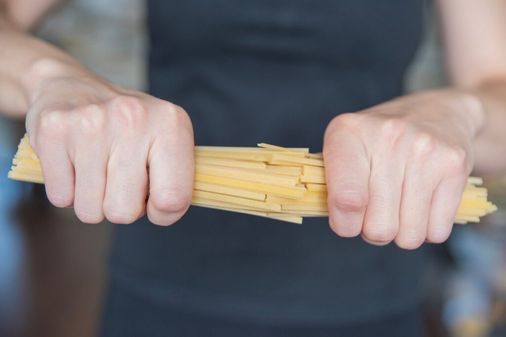 Breaking Spaghetti Before Cooking