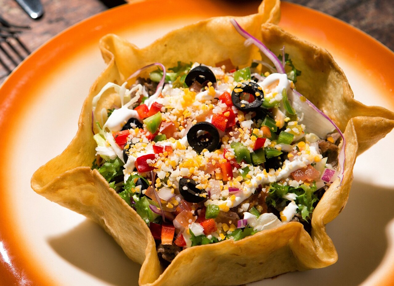 Taco Salad in a Fried Bowl