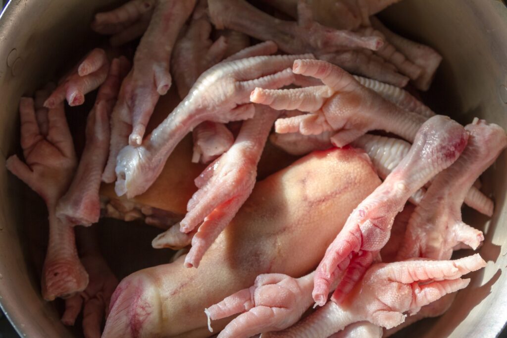 Beaks and Feet in Processed Chicken